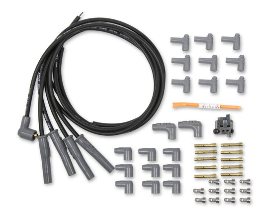 Universal 4 Cylinder 8.5Mm Super Conductor Wire Set Set Includes Terminals For Engines With Early Type (Socket) And Late Type (Hei Spark Plug Top) Distributor Caps. Multi-Angle Boots And Terminals Factory Installed On One End MSD Ignition