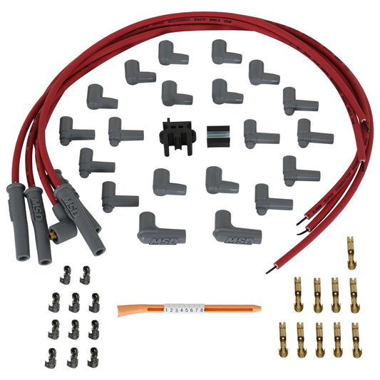 Super Conductor Spark Plug Wire Set 4 Cyl Multi-Angle Plug Socket/Hei Set W/Terminals For Engines With Early Type Socket And Late Type Hei Spark Plug Top Distributor Caps MSD Ignition