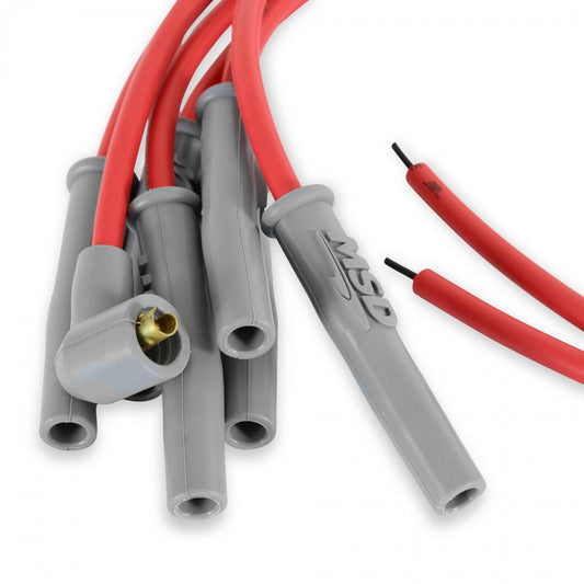 Super Conductor Spark Plug Wire Set 6-Cylinder Set Includes Terminals For Engines With Early Type (Socket) And Late Type (Hei Spark Plug Top) Distributor Caps. Multi-Angle Boots And Terminals Factory Installed On One End MSD Ignition-1