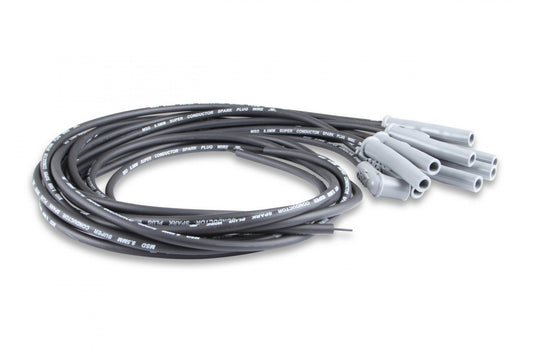 Black Super Conductor 8 Cyl Multi-Angle-Hei, Universal For Engines With Late-Model Type Hei Spark Plug Top Distributor Caps. Multi-Angle Boots And Terminals Installed On One End. 90 Degree Distributor Boots And Terminals Included MSD Ignition-1