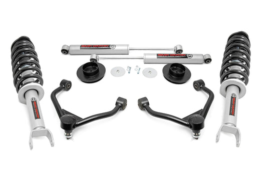 Rough Country 3.0 Inch Dodge Bolt-On Lift Kit w/ N3 Struts and Rear N3 Shocks For 12-Up Ram 1500 4WD Rough Country