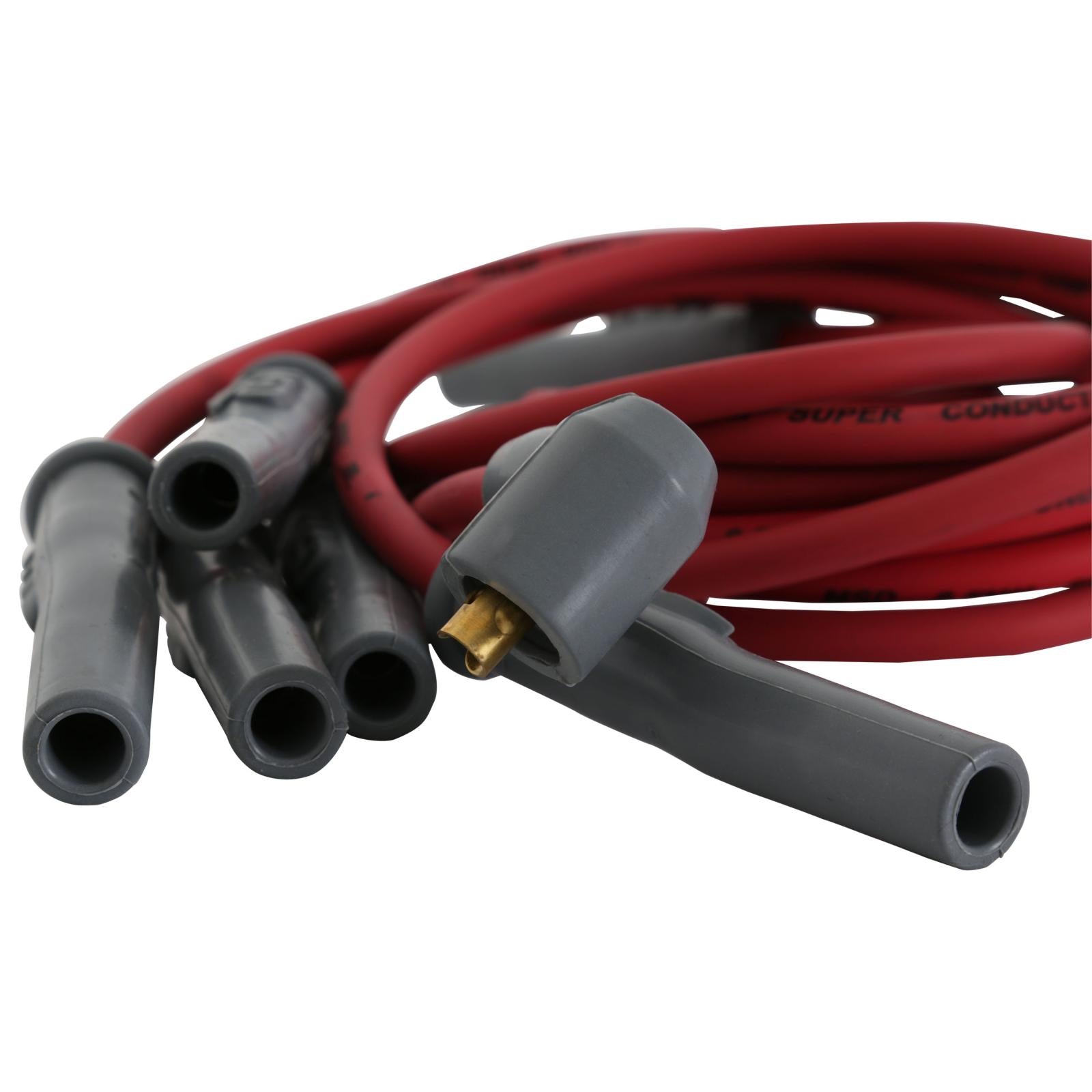 Super Conductor Spark Plug Wire Set Chrysler 318-360, Socket For Use On Chrylser 318-360 Engines With Socket Boots, Red Jacket MSD Ignition-2