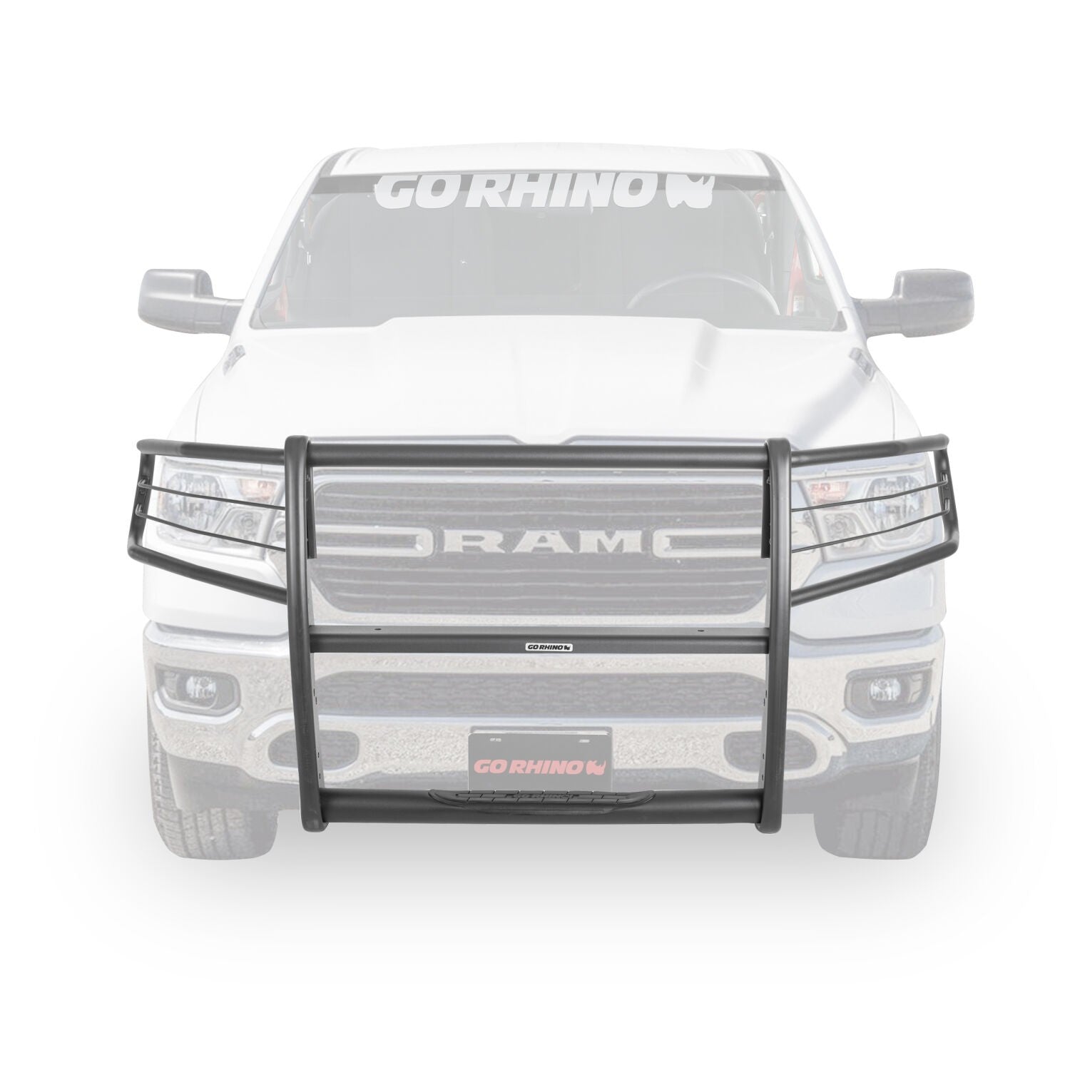 3100 Series StepGuard with Brush Guards Textured Black 2019-2024 Ram 1500 Go Rhino-1