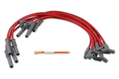 Spark Plug Wires For Ford 302, 351W Spark Plug Wires For Sbf 302-351W, Straight Multi-Angle And 90 Degree Boots, Red Jacket MSD Ignition