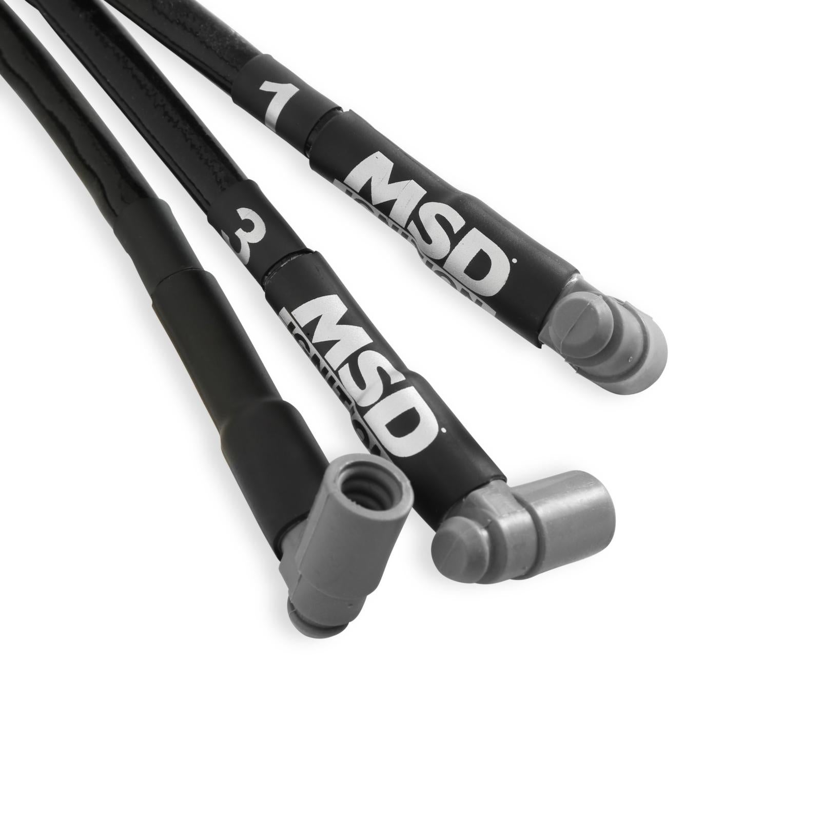 Sleeved Spark Plug Wires For Sbc Over Valve Cover, Hei The Race Tailored 8.5Mm Super Conductor Wire Sets MSD Ignition-2