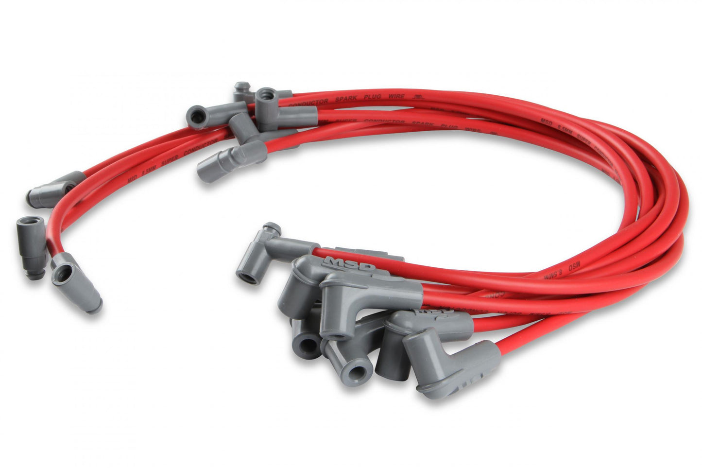 Super Conductor Spark Plug Wire Set Small Block Chevy 350 Hei For Use On Chevy Small Block 350 Engines, Hei, Red Jacket MSD Ignition-2