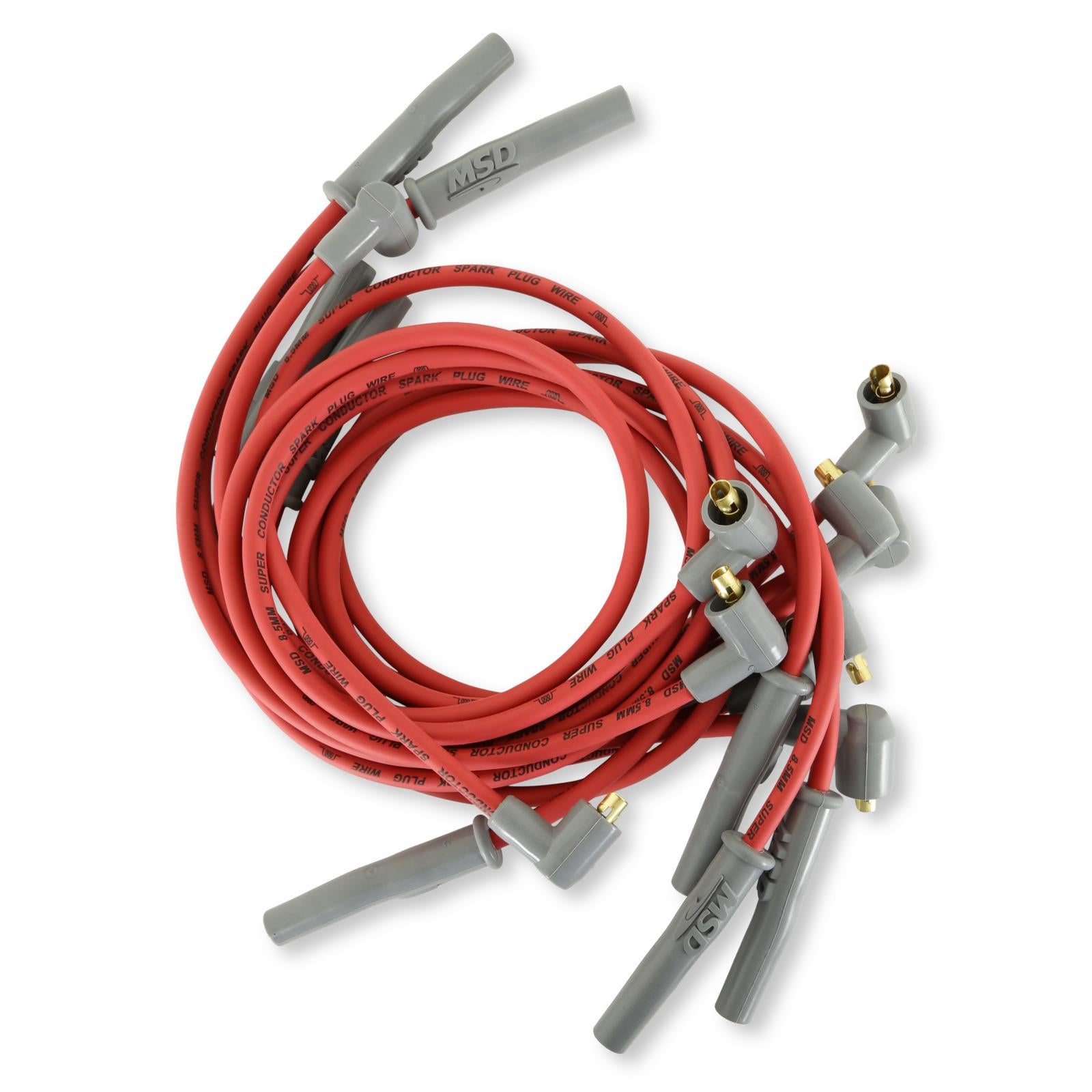 Super Conductor Spark Plug Wire Set Chevy 366-454 Socket For Use On Chevy 366-454, Socket, Red Jacket MSD Ignition