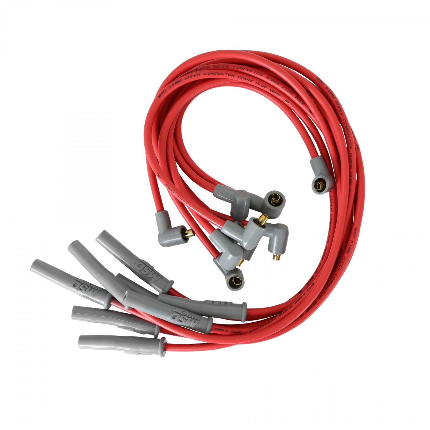 Super Conductor Spark Plug Wire Set Ford 351C-400, Socket For Use On Ford 351C-400, Socket, Red Jacket MSD Ignition-1