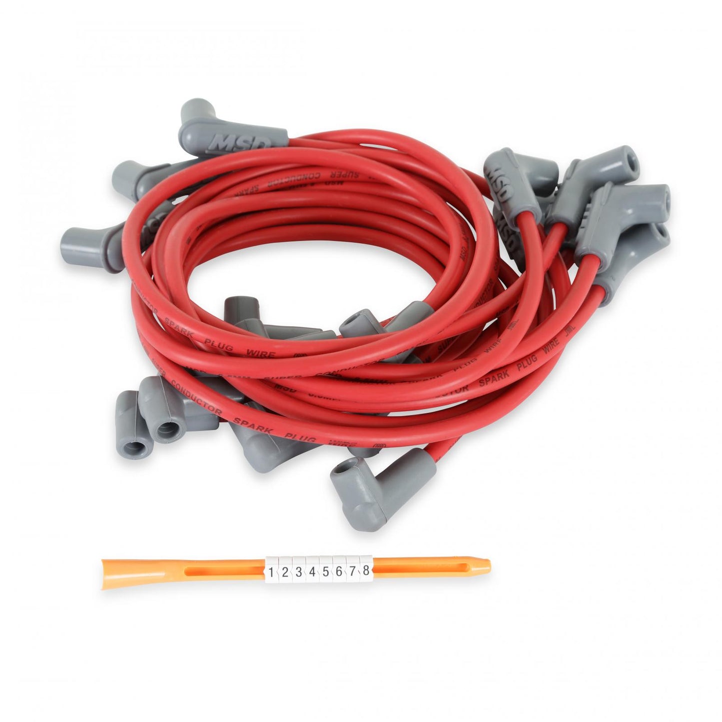 Super Conductor Spark Plug Wire Set Chevy Truck 305-350 '85-On For Use On Chevy Trucks 305-350, '85-On, Red Jacket MSD Ignition