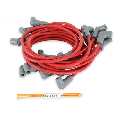 Super Conductor Spark Plug Wire Set Chevy Truck 305-350 '85-On For Use On Chevy Trucks 305-350, '85-On, Red Jacket MSD Ignition