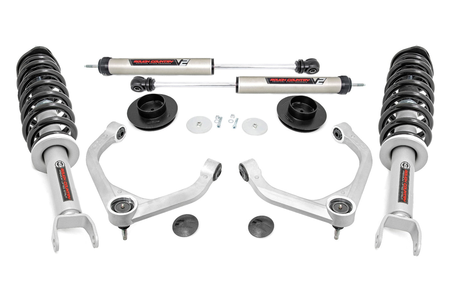 Rough Country 3.5 Inch Ram Bolt-On Lift Kit w/ N3 Struts and Rear V2 Shocks 19-23 Ram 1500 4WD) Rough Country