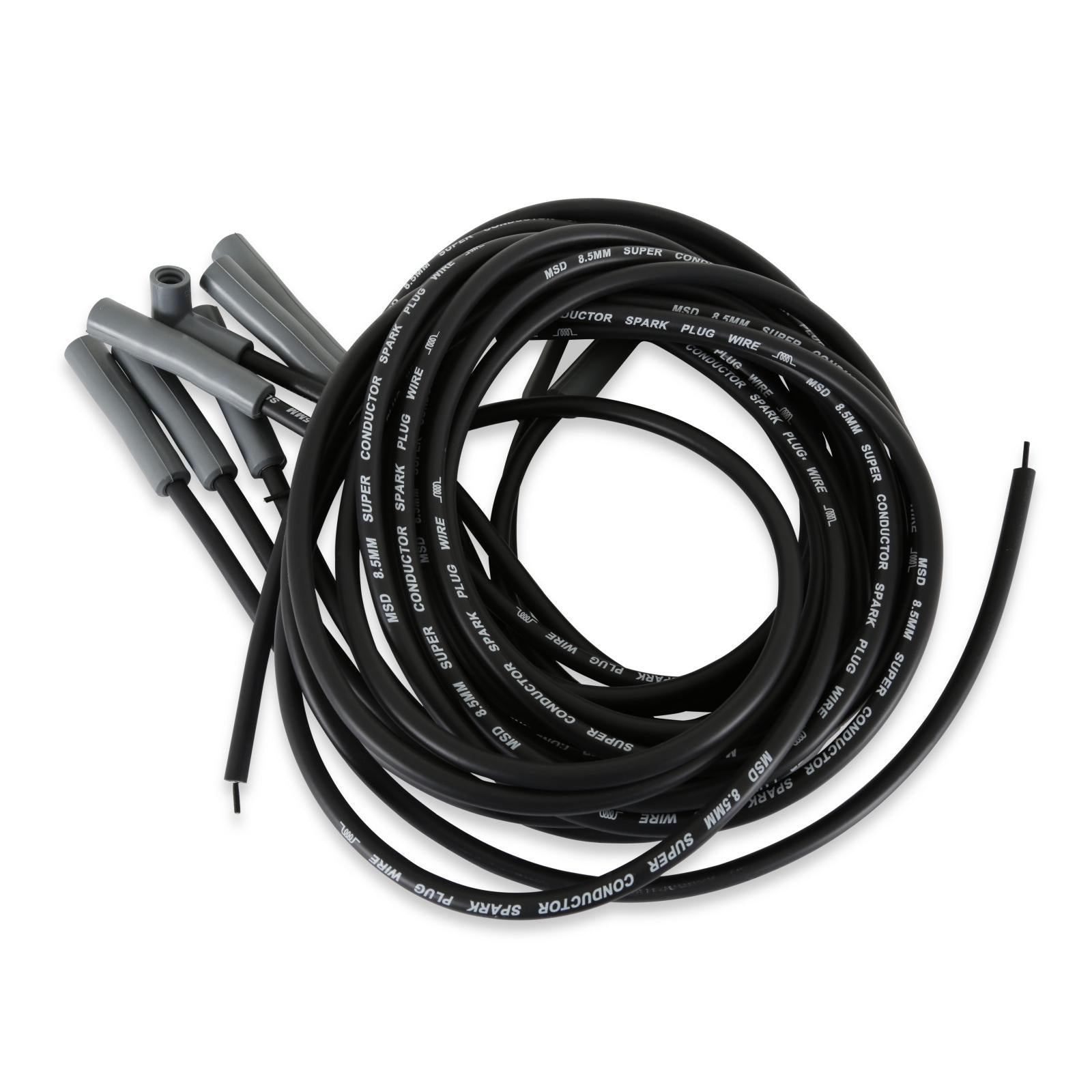 Single Hemi Wire Set Super Conductor 8.5Mm Wire Set Black Black Single Wire 8.5Mm Wire Set Supplied With Black Hemi Tubes, Boots And Terminals And Mini-Crimper. Pre-Crimped At The Spark Plug End MSD Ignition