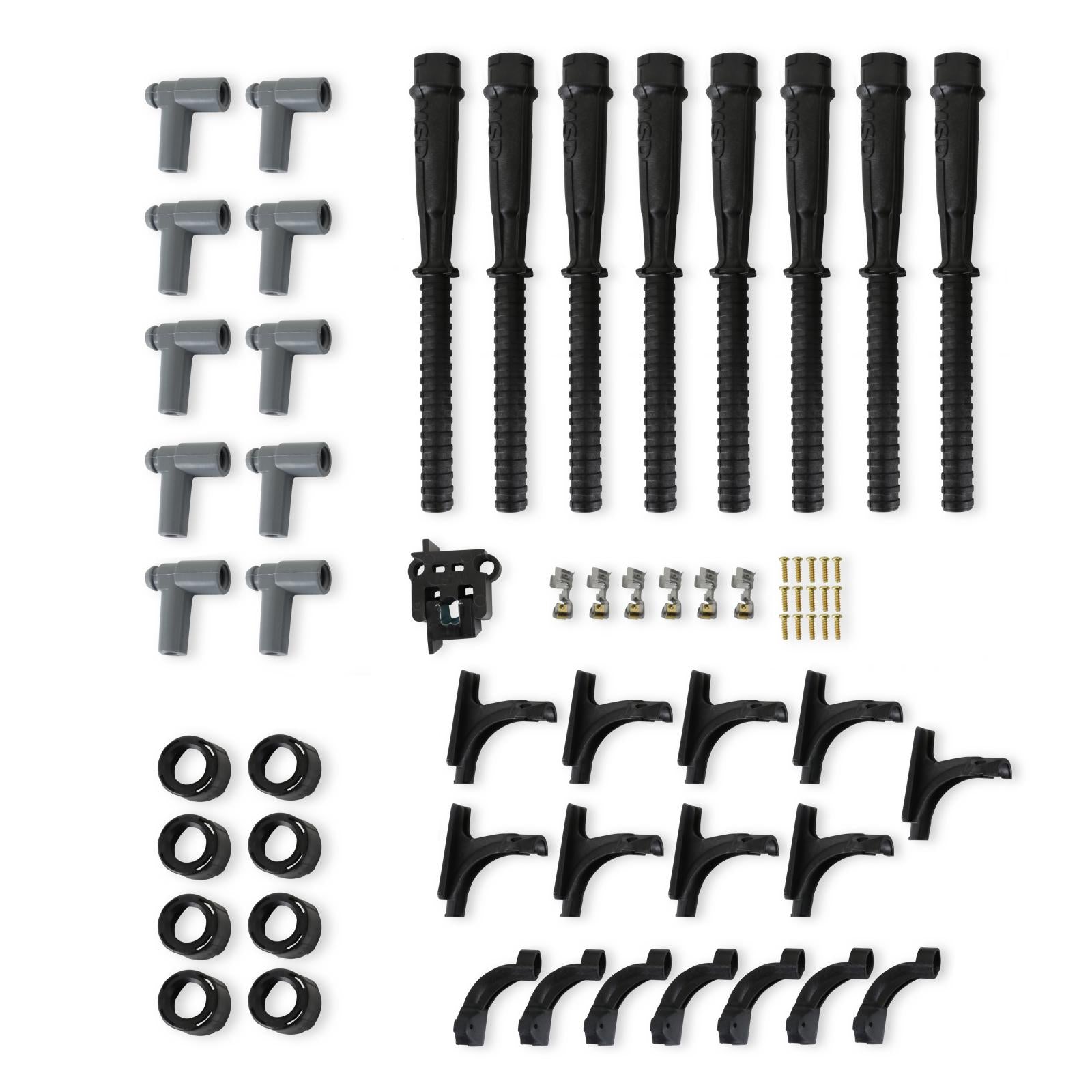 Single Hemi Wire Set Super Conductor 8.5Mm Wire Set Black Black Single Wire 8.5Mm Wire Set Supplied With Black Hemi Tubes, Boots And Terminals And Mini-Crimper. Pre-Crimped At The Spark Plug End MSD Ignition-1