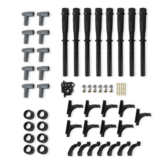 Single Hemi Wire Set Super Conductor 8.5Mm Wire Set Black Black Single Wire 8.5Mm Wire Set Supplied With Black Hemi Tubes, Boots And Terminals And Mini-Crimper. Pre-Crimped At The Spark Plug End MSD Ignition-1