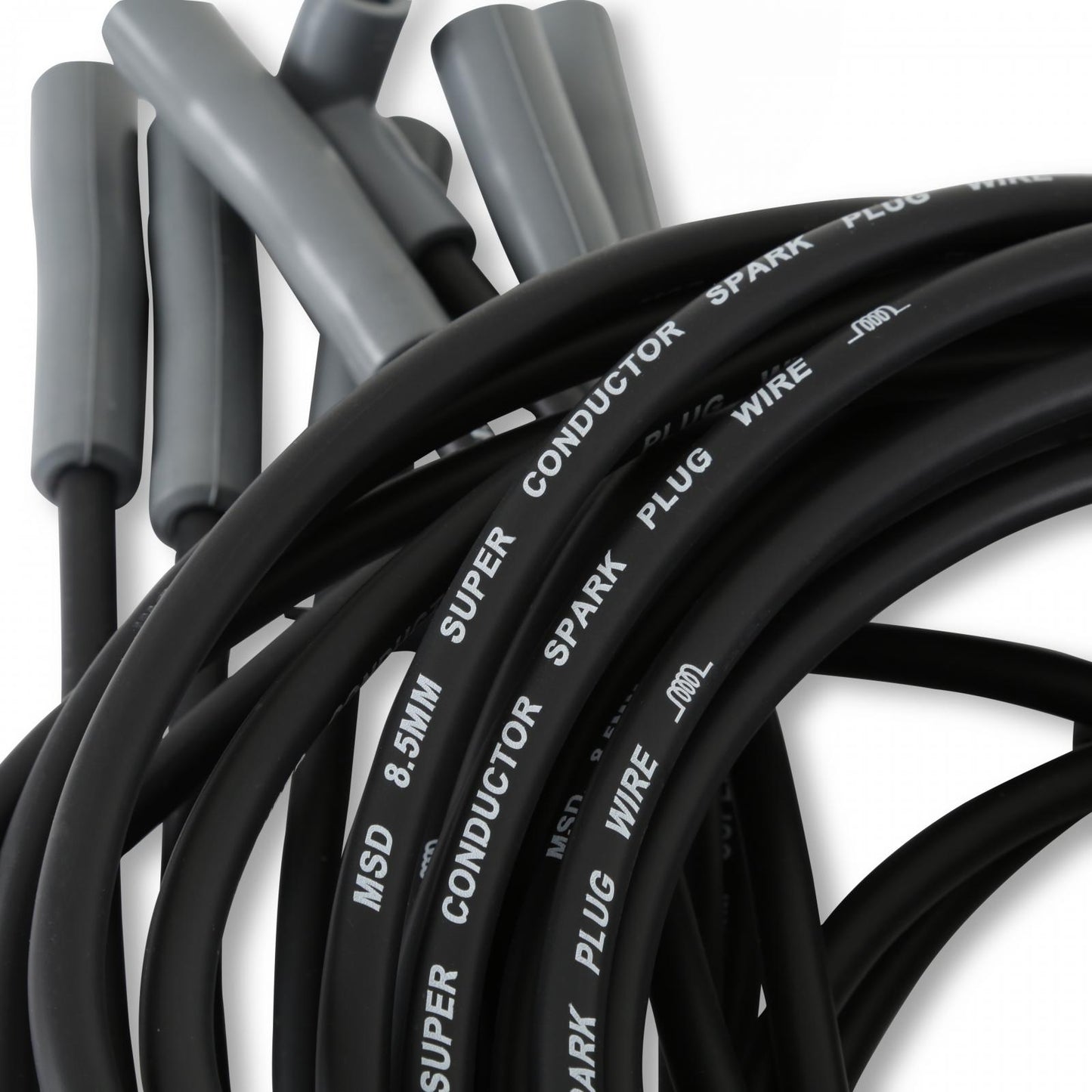 Single Hemi Wire Set Super Conductor 8.5Mm Wire Set Black Black Single Wire 8.5Mm Wire Set Supplied With Black Hemi Tubes, Boots And Terminals And Mini-Crimper. Pre-Crimped At The Spark Plug End MSD Ignition-2