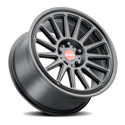 Aluminum 17x9 Grip 315B Satin Black Red and Black Logo Raceline Wheels-1