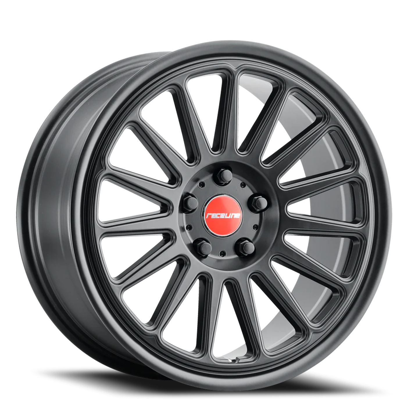 Raceline Wheels Aluminum Wheels 18x9.5 Grip 315B Satin Black Red and Black Logo Raceline Wheels