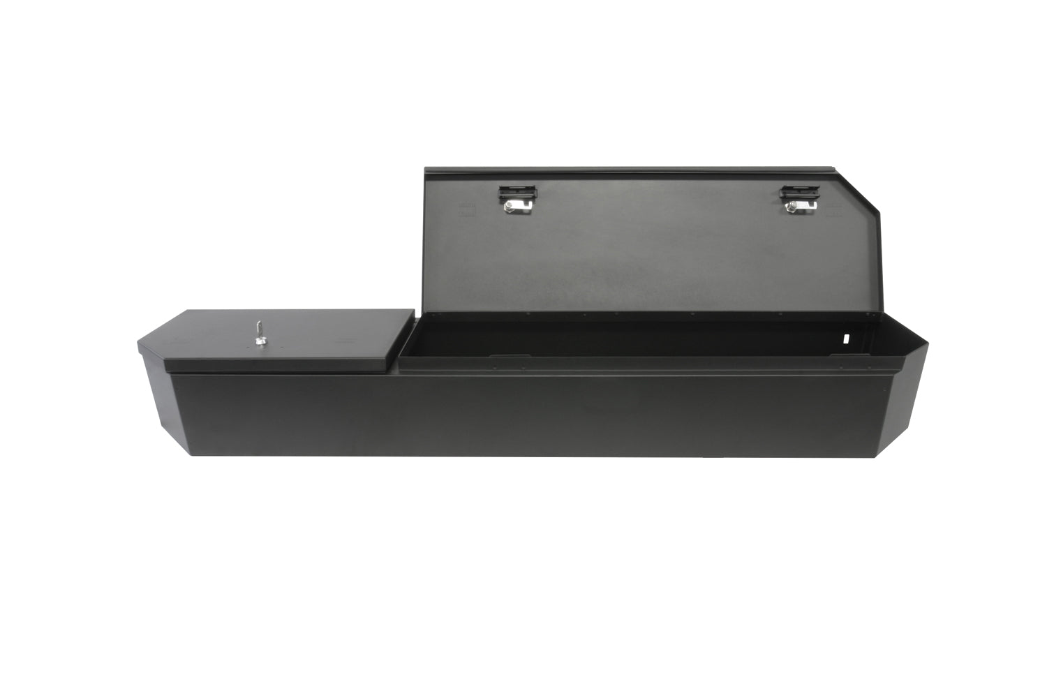 Rear Underseat Lockbox 15-22 F-150 17-22 F-250/350/450 Super Duty w/ Crew Cab w/o Floor Mounted Subwoofer Full Length Black Products Tuffy Security-2