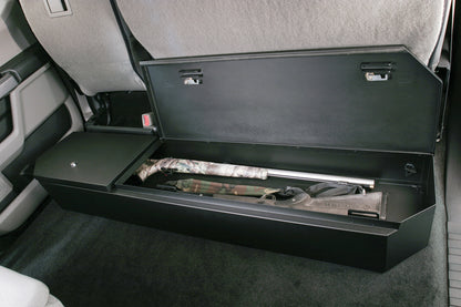 Rear Underseat Lockbox 15-22 F-150 17-22 F-250/350/450 Super Duty w/ Crew Cab w/o Floor Mounted Subwoofer Full Length Black Products Tuffy Security-11