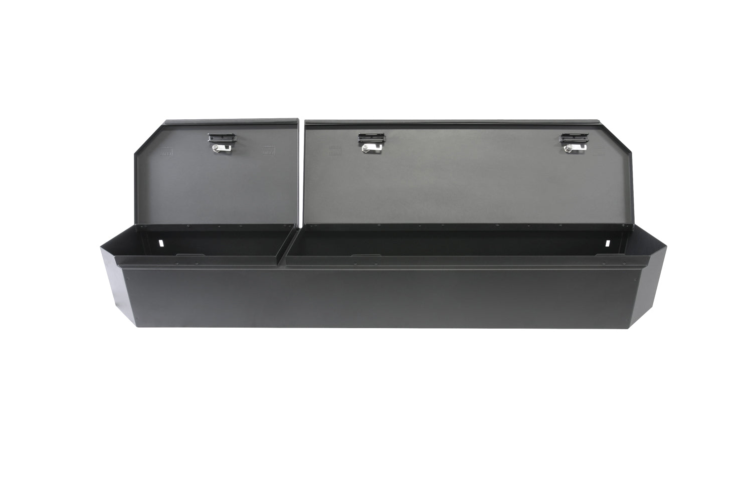Rear Underseat Lockbox 15-22 F-150 17-22 F-250/350/450 Super Duty w/ Crew Cab w/o Floor Mounted Subwoofer Full Length Black Products Tuffy Security-4