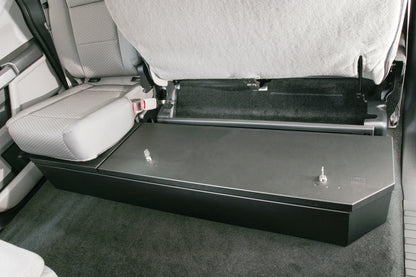 Rear Underseat Lockbox 15-22 F-150 17-22 F-250/350/450 Super Duty w/ Crew Cab w/o Floor Mounted Subwoofer Full Length Black Products Tuffy Security-9