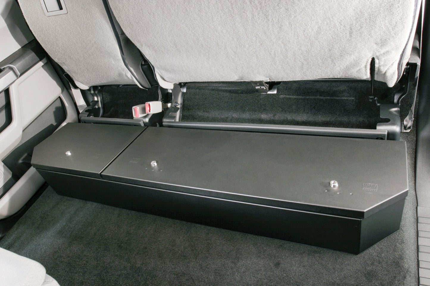 Rear Underseat Lockbox 15-22 F-150 17-22 F-250/350/450 Super Duty w/ Crew Cab w/o Floor Mounted Subwoofer Full Length Black Products Tuffy Security-10