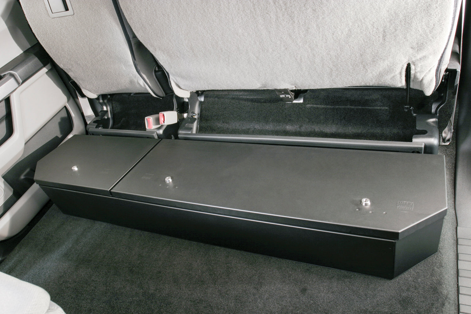 Rear Underseat Lockbox 15-22 F-150 17-22 F-250/350/450 Super Duty w/ Crew Cab w/o Floor Mounted Subwoofer Full Length Black Products Tuffy Security-10