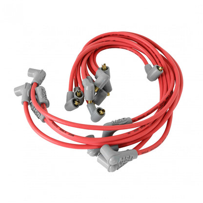 Super Conductor Spark Plug Wire Set ,Small Block Chevy, Socket Dist. Cap For Use On Chevy Small Block, Socket, Red Jacket MSD Ignition
