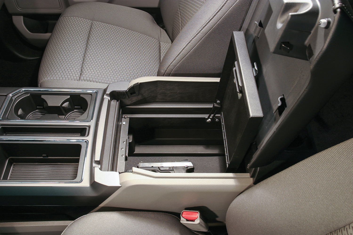 Console Safe 15-22 F-150 / 17-22 F-250/350 Super Duty w/ Flow-Thru Console Black Combo Products Tuffy Security-7