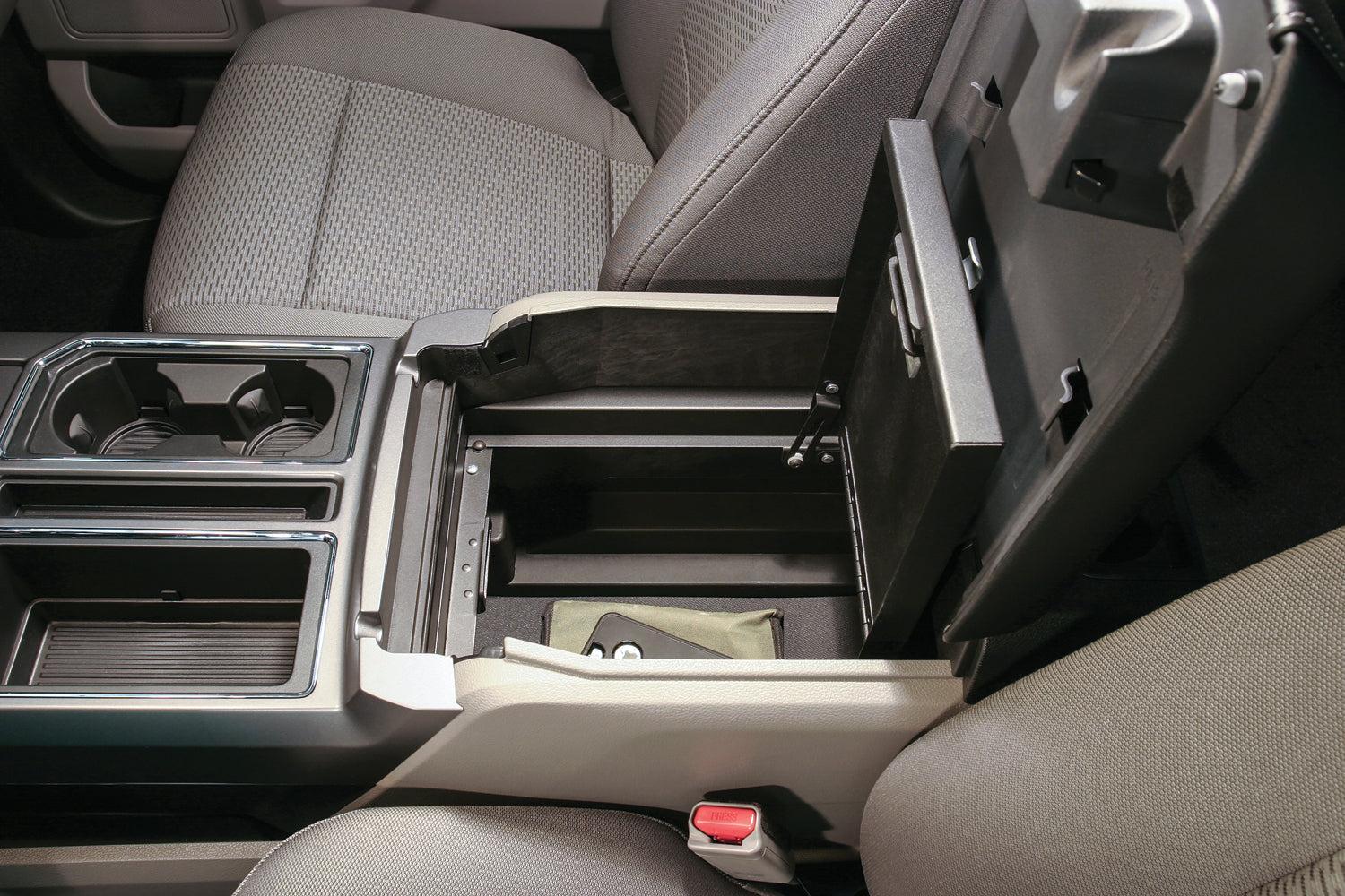 Console Safe 15-22 F-150 / 17-22 F-250/350 Super Duty w/ Flow-Thru Console Black Combo Products Tuffy Security-8