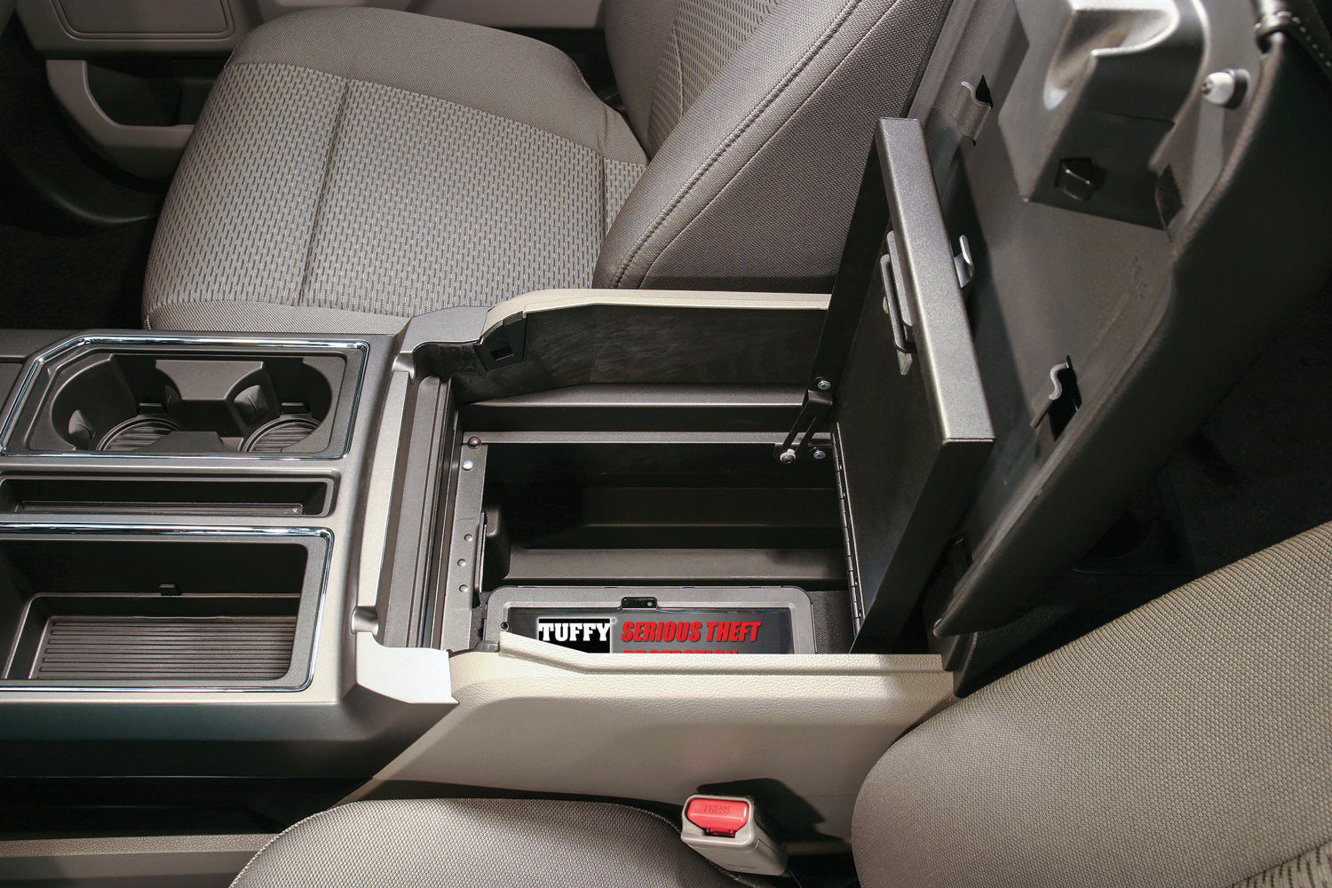Console Safe 15-22 F-150 / 17-22 F-250/350 Super Duty w/ Flow-Thru Console Black Combo Products Tuffy Security-9