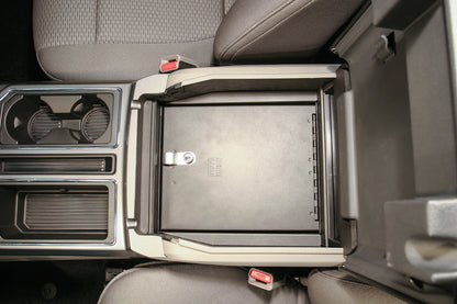 Console Safe 15-22 F-150 / 17-22 F-250/350 Super Duty w/ Flow-Thru Console Black Sandard Key Products Tuffy Security