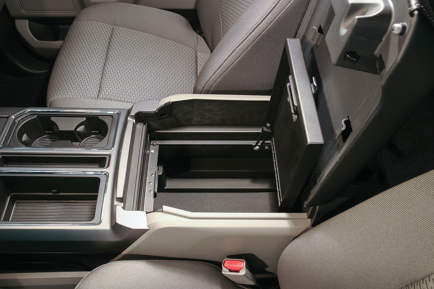 Console Safe 15-22 F-150 / 17-22 F-250/350 Super Duty w/ Flow-Thru Console Black Sandard Key Products Tuffy Security-6