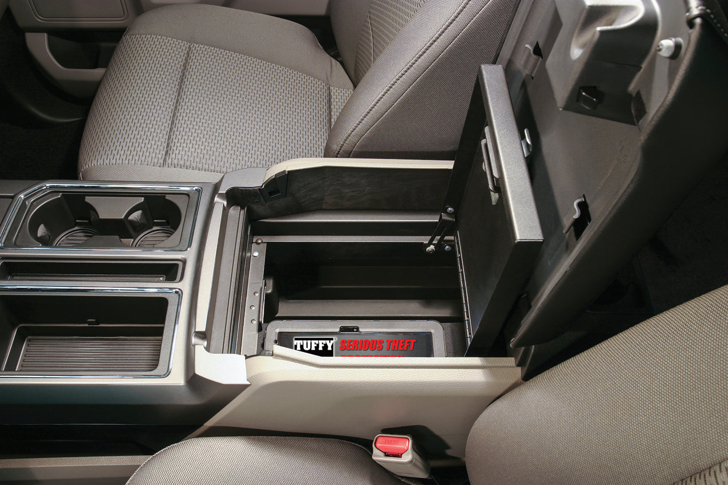 Console Safe 15-22 F-150 / 17-22 F-250/350 Super Duty w/ Flow-Thru Console Black Sandard Key Products Tuffy Security-9