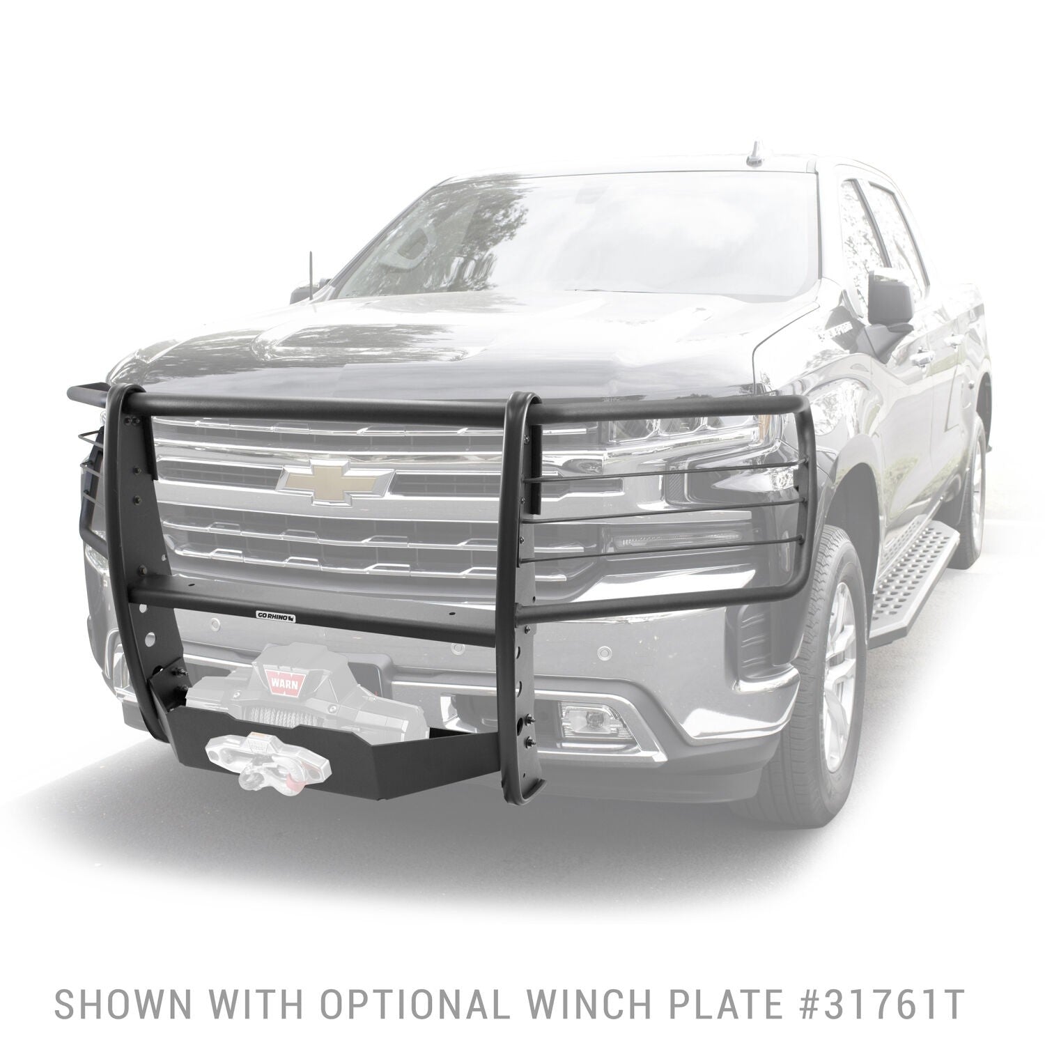 3100 Series StepGuard with Brush Guards Textured Black 2019-2021 Silverado 1500 2022-2022 Silverado 1500 LTD Go Rhino-3