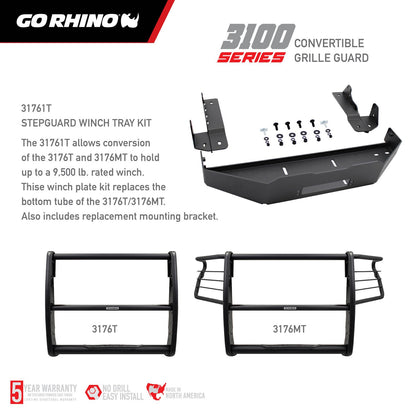 3100 Series StepGuard with Brush Guards Textured Black 2019-2021 Silverado 1500 2022-2022 Silverado 1500 LTD Go Rhino-8