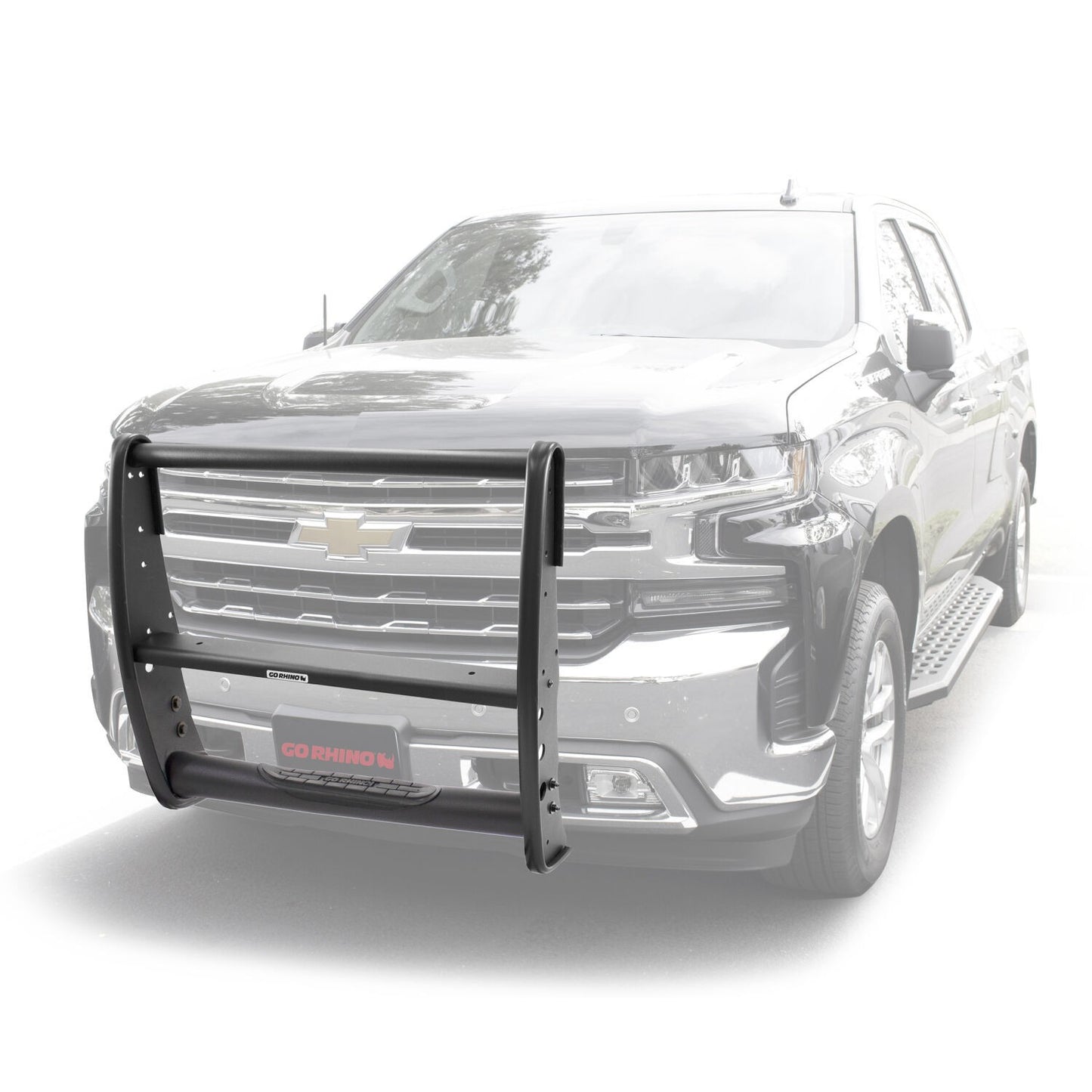 3100 Series StepGuard Center Grille Guard Only Textured Black 2019-2021 Silverado 1500 2022-2022 Silverado 1500 LTD Go Rhino-2