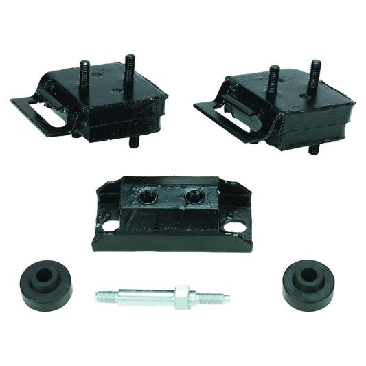 Engine and Transmission Mount Kit for 76-91 Jeep CJs, SJ, J-Series w/ AMC V8 Eng Crown Automotive