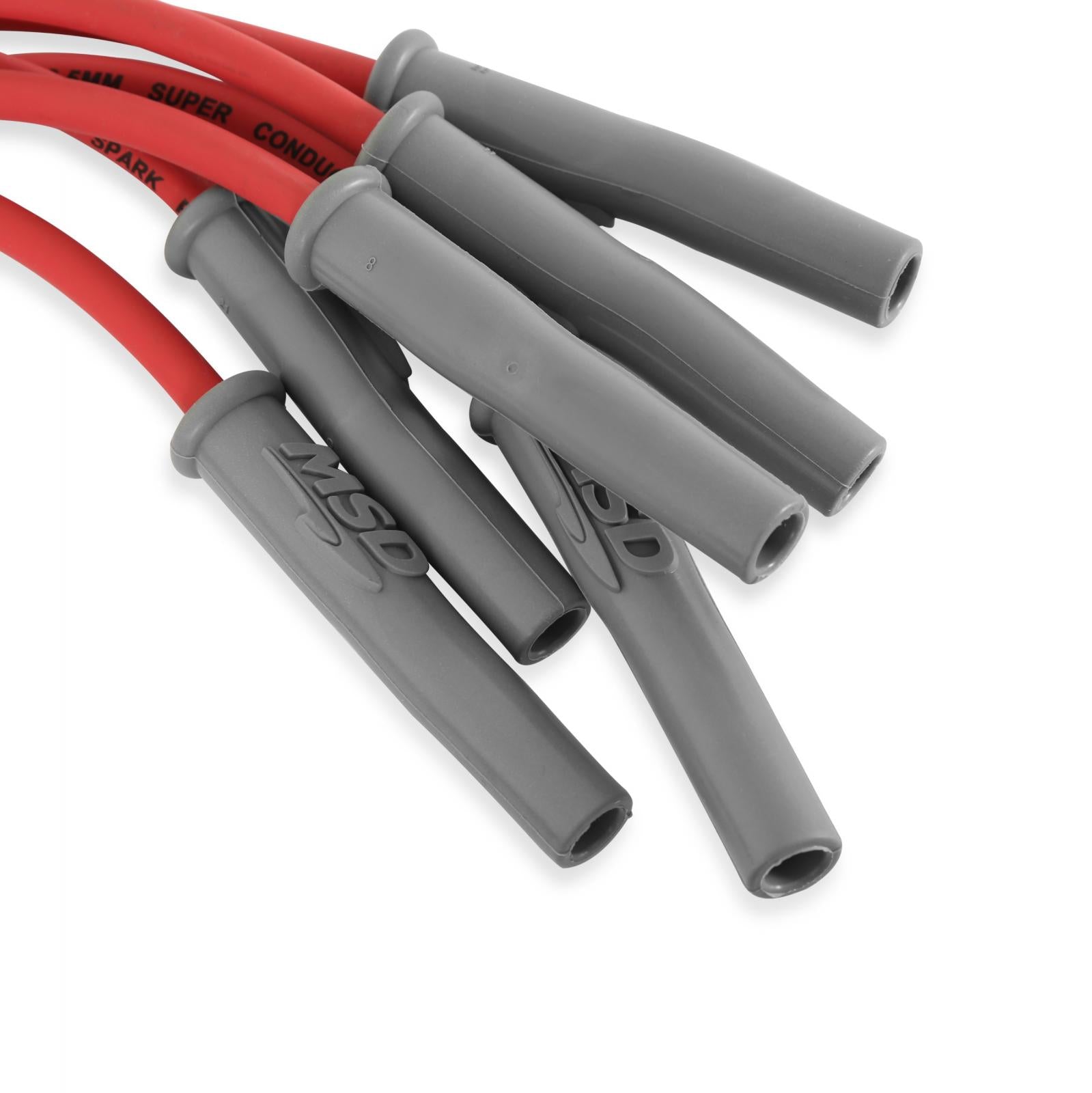 Super Conductor Spark Plug Wire Set Buick Grand Natl, 3.8L V6 Distless For Use On Buick Grand National, 3.8L V6 Distributorless, Red Jacket MSD Ignition-3