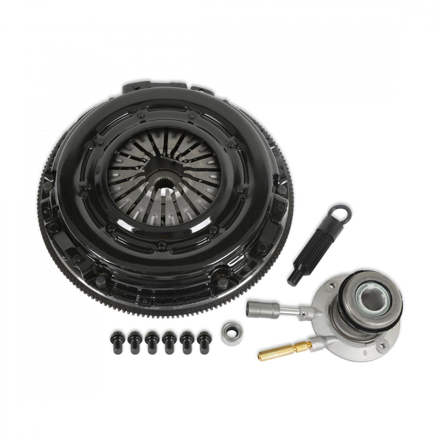 Clutch Installation Kit Includes Flywheel, Clutch, Hydraulic Release Bearing, Hardware Fits GM 6 Bolt LS Engines with T-56 Transmission Holley-1
