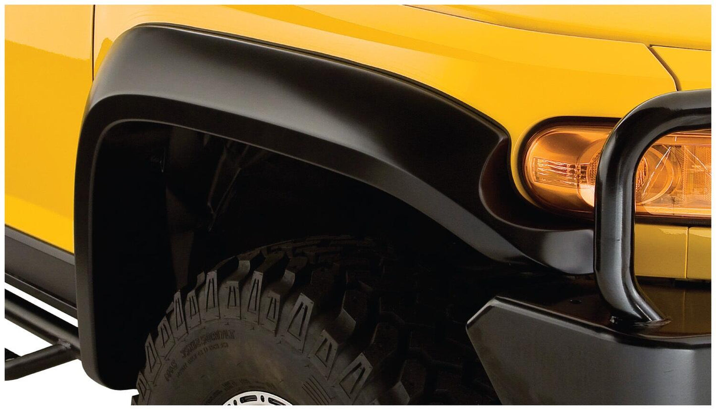 Black Extendafender Style Smooth Finish 4-Piece Fender Flare Set For 2007-2014 Toyota Fj Cruiser Bushwacker-1