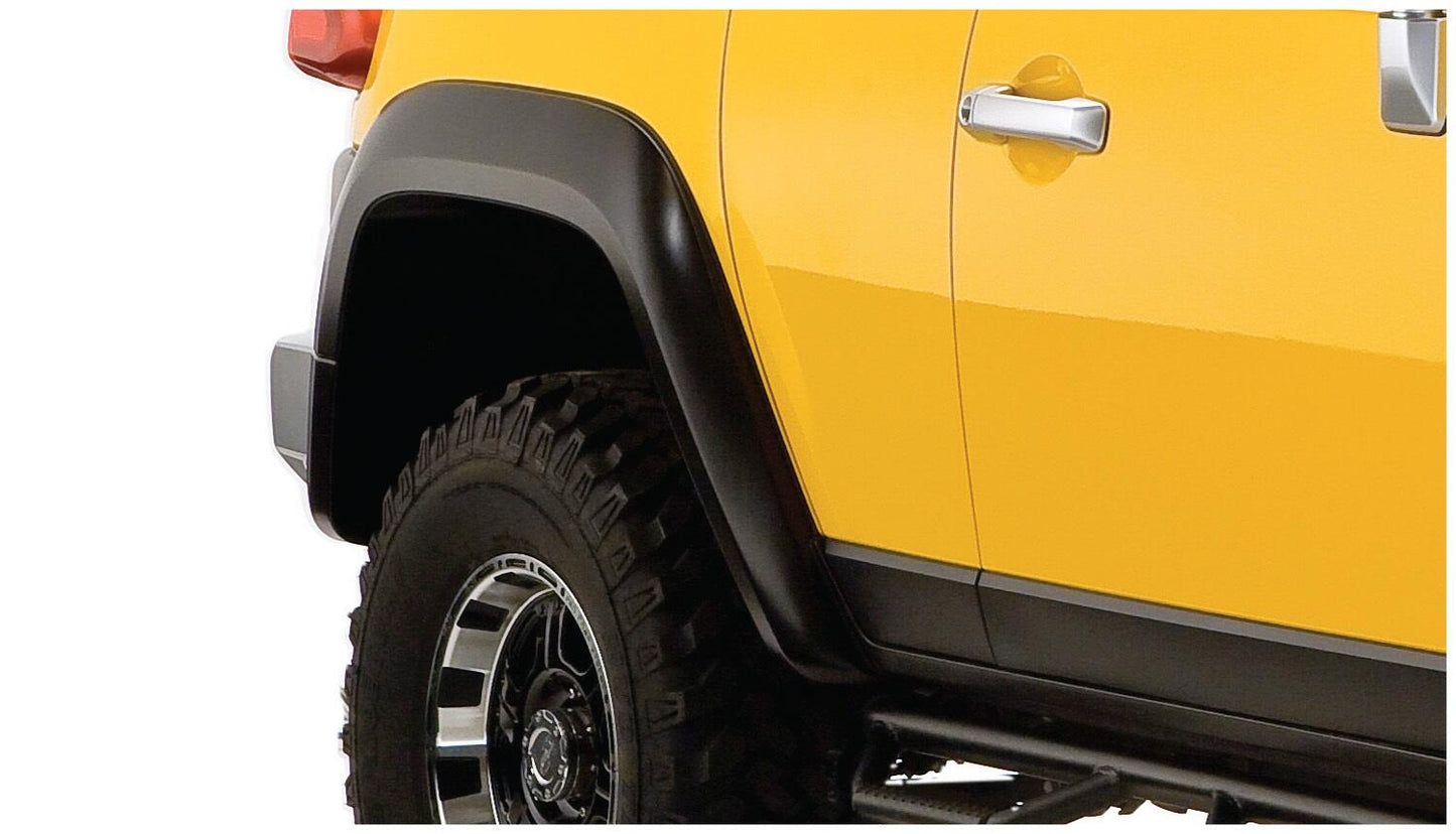 Black Extendafender Style Smooth Finish 4-Piece Fender Flare Set For 2007-2014 Toyota Fj Cruiser Bushwacker-2