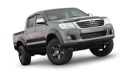 Black Pocket/Rivet Style Smooth Finish 4-Piece Fender Flare Set For 2011-2013 Toyota Hilux Bushwacker-4