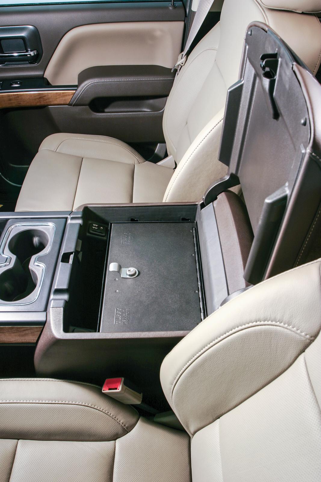 Console Safe - 14-19 Silverado/Sierra 1500 {19 Old Body Style} / 15-19 2500HD/3500HD / 15-20 Suburban/Tahoe/Yukon/Yukon XL w/ Flow-Thru Console Black Products Tuffy Security