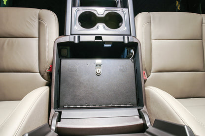 Console Safe - 14-19 Silverado/Sierra 1500 {19 Old Body Style} / 15-19 2500HD/3500HD / 15-20 Suburban/Tahoe/Yukon/Yukon XL w/ Flow-Thru Console Black Products Tuffy Security-8