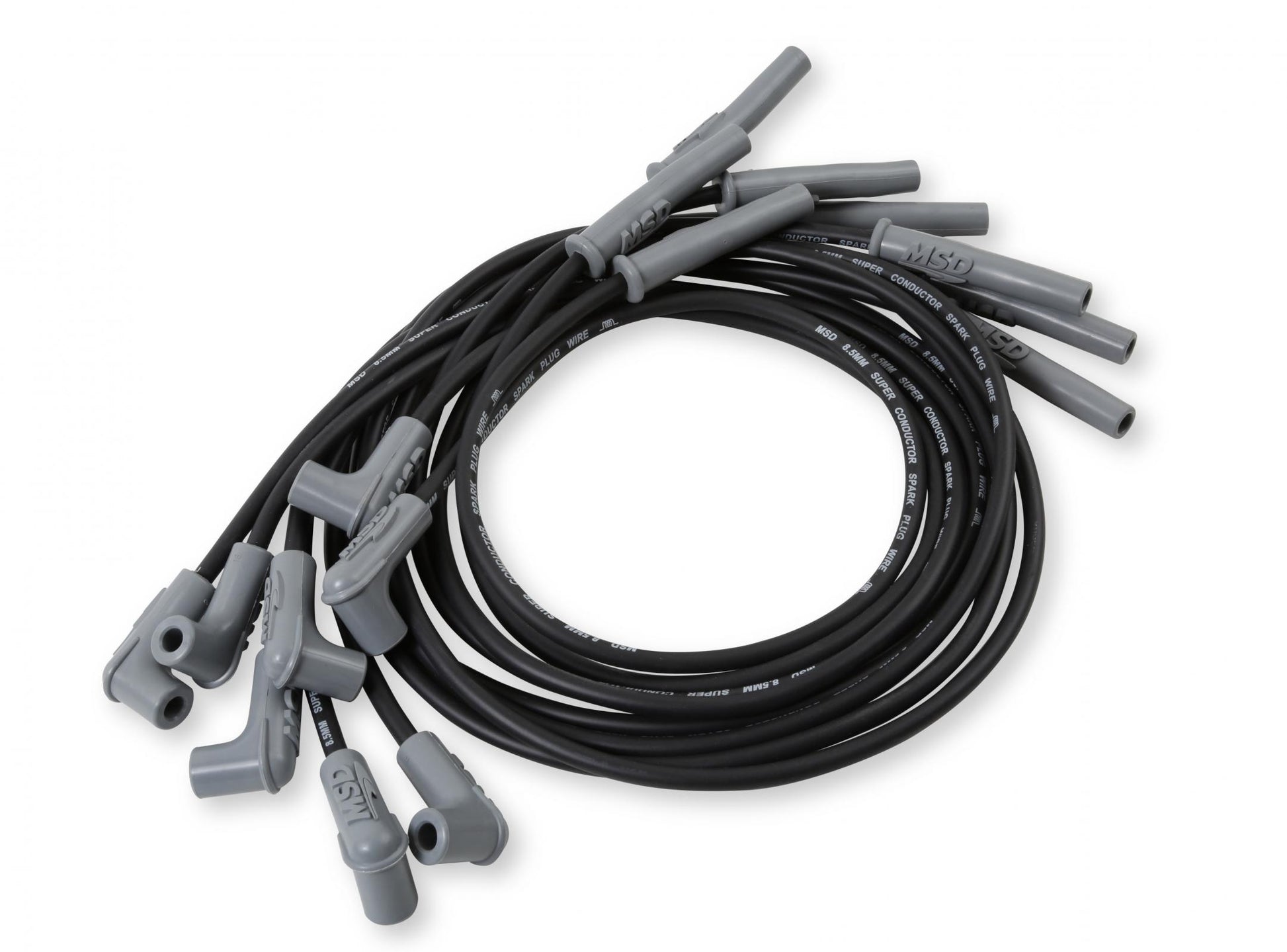 Universal Super Conductor Spark Plug Wire Set LS Engines For GM Gen-Iii Engines Such As The LS1, 3, Or 6, These Wires Are Perfect When You Relocate The Coils. Both 90 Degree And Multi-Angle Boots Are Pre-Crimped MSD Ignition-1
