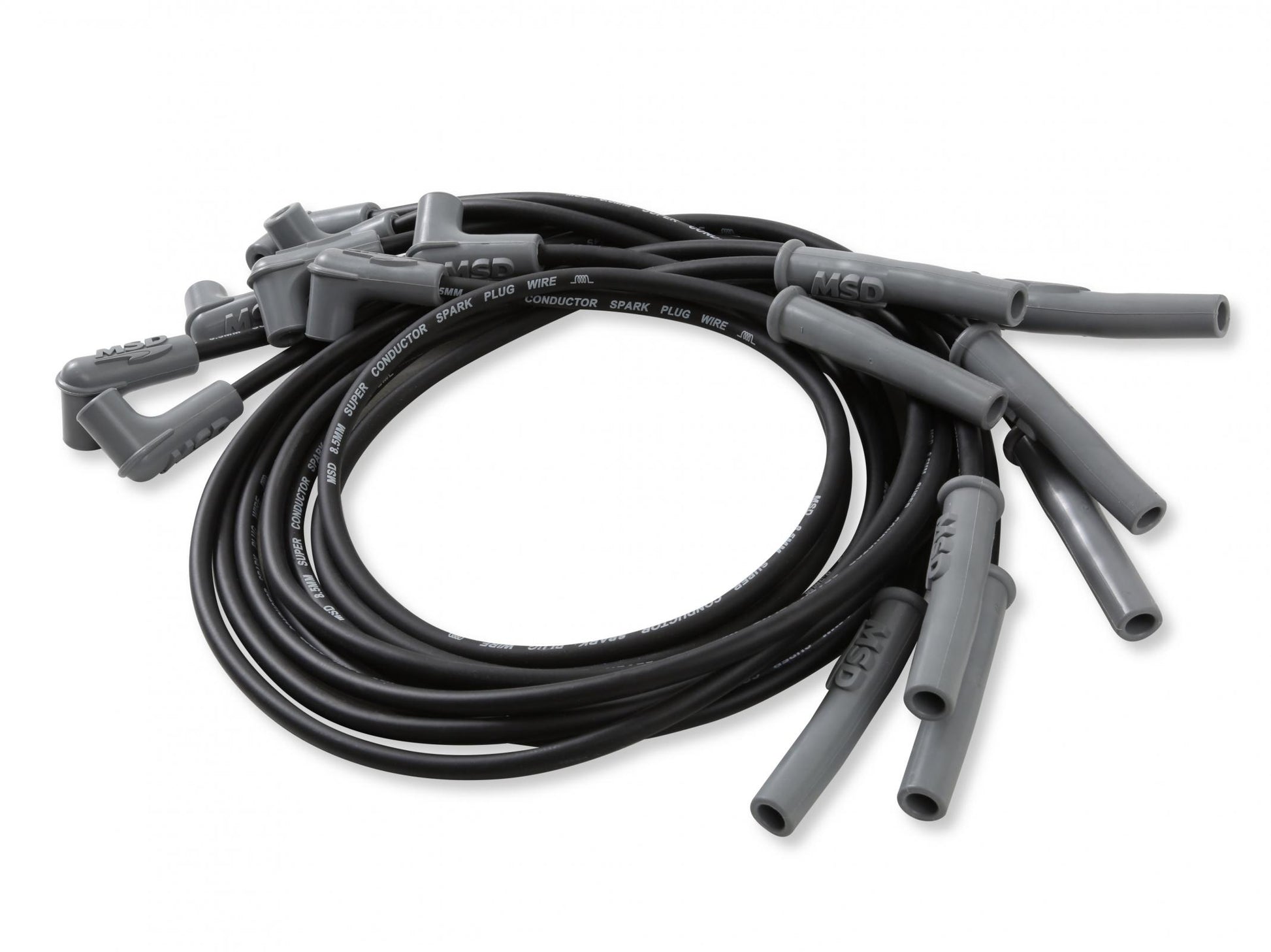 Universal Super Conductor Spark Plug Wire Set LS Engines For GM Gen-Iii Engines Such As The LS1, 3, Or 6, These Wires Are Perfect When You Relocate The Coils. Both 90 Degree And Multi-Angle Boots Are Pre-Crimped MSD Ignition-2