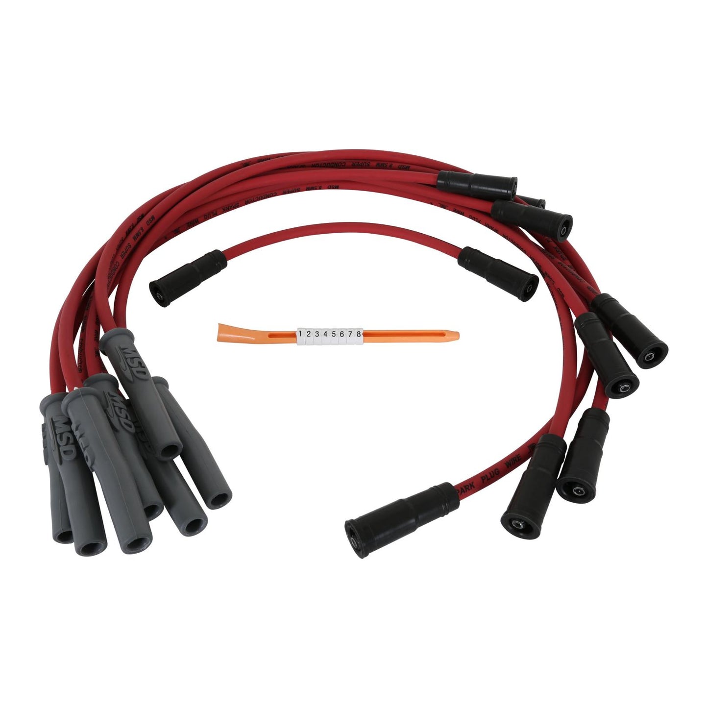 Super Conductor Spark Plug Wire Set Chevy Pickup '96-'99,Dually W/454 For Use On Chevy Trucks '96-'99, Dually W/454, Red Jacket MSD Ignition-3