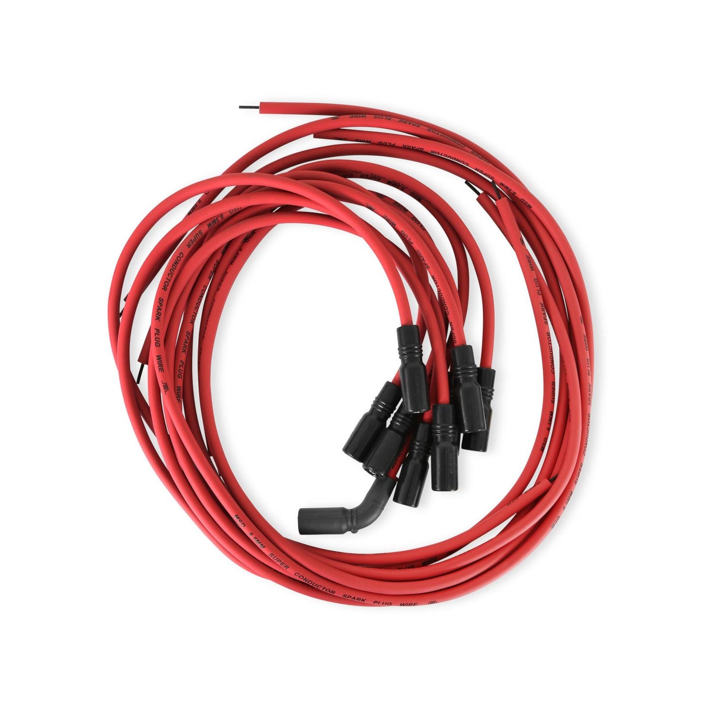 Super Conductor Spark Plug Wire Set Univ. Chevy Lt1 W/Straight Boot For Late Model GM Lt1 Engines Straight Lt1 Boots And Terminals Installed And 90 Degree Spark Plug Boots And Terminals Loose MSD Ignition