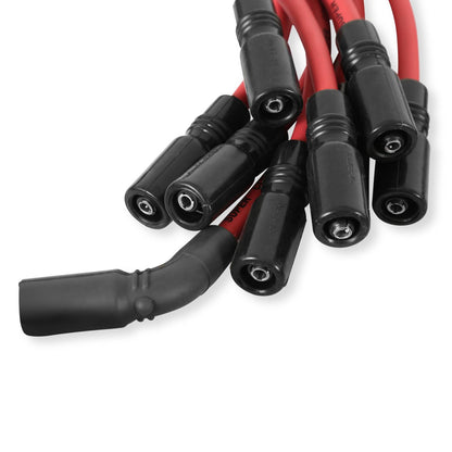 Super Conductor Spark Plug Wire Set Univ. Chevy Lt1 W/Straight Boot For Late Model GM Lt1 Engines Straight Lt1 Boots And Terminals Installed And 90 Degree Spark Plug Boots And Terminals Loose MSD Ignition-2